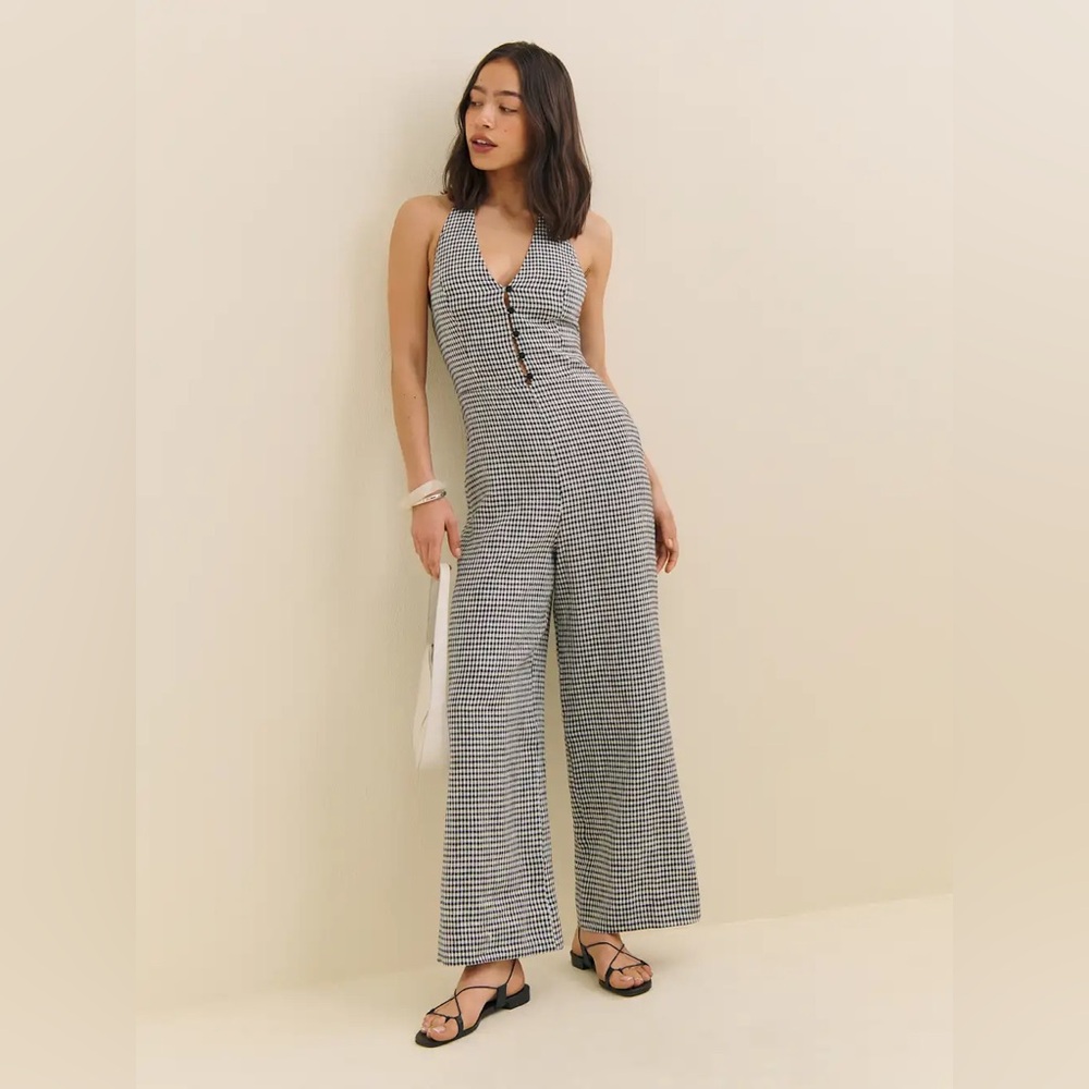 Reformation Sofia Jumpsuit in Remy Check- Size 0